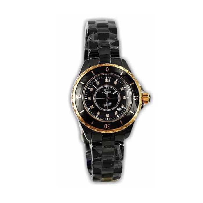 Jam Tangan Teiwe Swiss Tw2909G-Lb Ceramic Rosegold Small Black - 4540