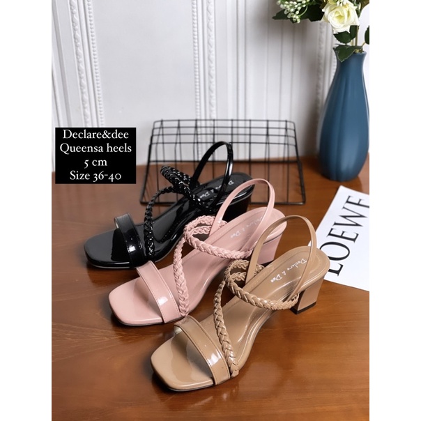 DECLARE&amp;DEE QUEENSA HEELS BLOCK PESTA 5CM SIMPLE