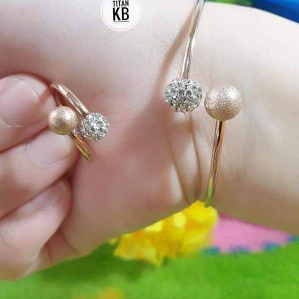 Titanium Set Gelang dan Cincin Wanita GC344