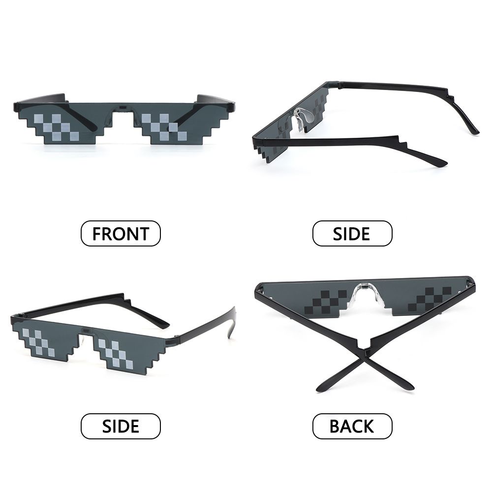 ROW Retro Thug Life Sunglasses Gift Favors Pixel Mosaic Sunglasses Birthday/Party Fashion Men &amp; Women Cosplay Gamer Robot Sunglasses