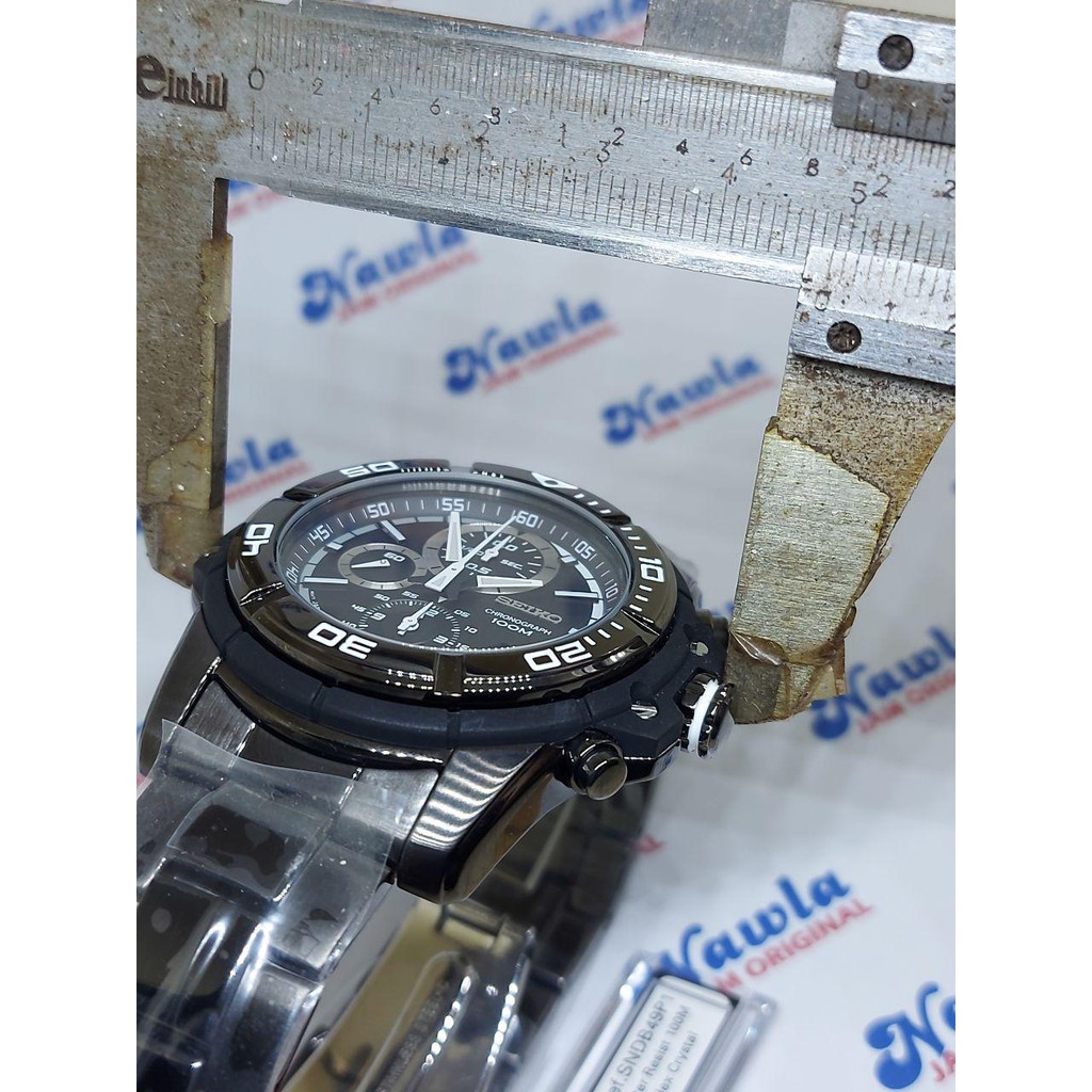 Seiko Quartz SNDB49P1 Chronograph Full Black - Jam Tangan Pria SNDB49