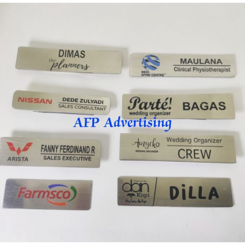 

Name tag custom stainless magnite/peniti murah