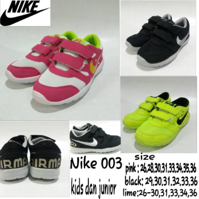 Sepatu Nike Anak Cowok Cewek size Junior Pink Kuning Hitam