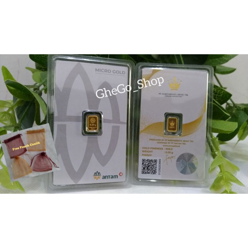 Logam Mulia Emas Antam Hartadinata 0,1 0,25 gr 0.1 0.25 gram Microgold Micro Gold HRTA Gift Series H