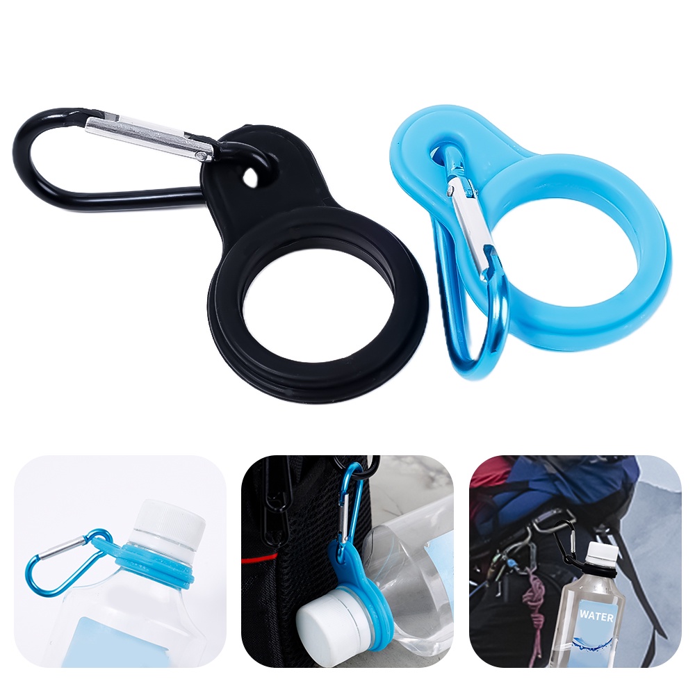 Carabiner Holder Botol Minum Multifungsi Bahan Aluminum Warna Acak Untuk Outdoor / Camping / Hiking