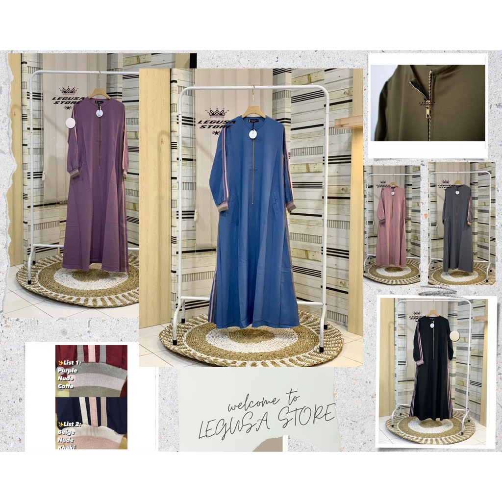 Gamis hijab premium terbaru / gamis busui friendly kekinian / Gamis Santana Sporty Dewasa terbaru