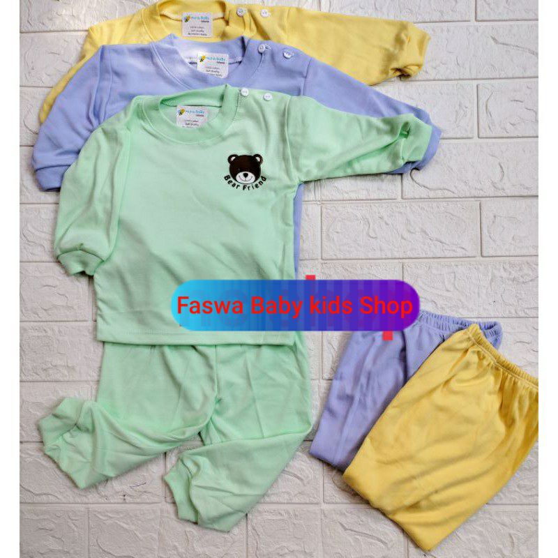 Setelan Kaos Anak Bayi Lengan panjang / Setelan Piyama Anak Kaos Kualitas Super / Baju Anak Bayi / Setelan Bear