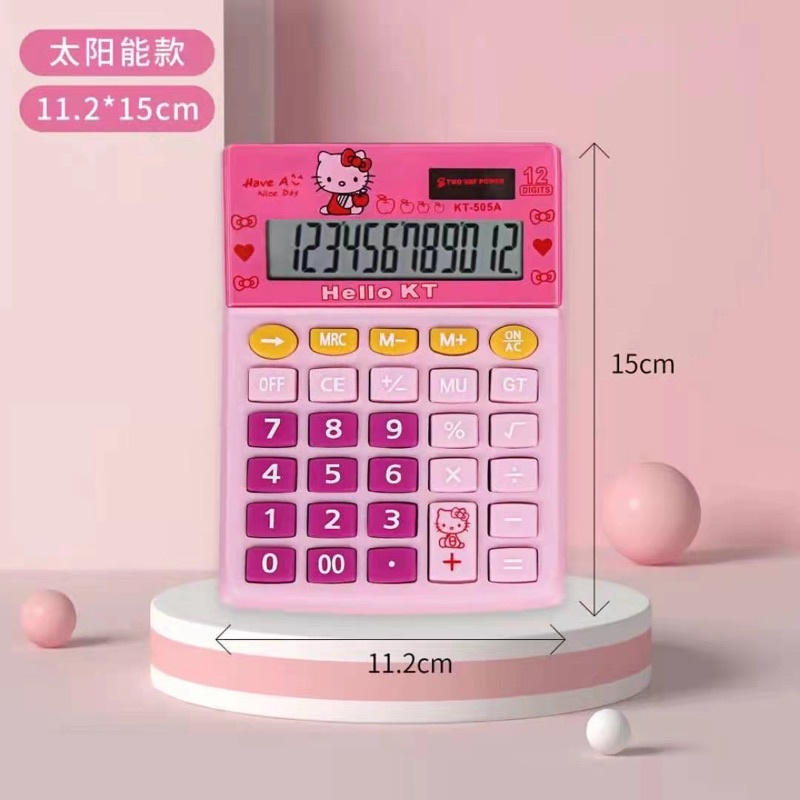 Kalkulator Hello Kitty ( KT-505 ) / Doraemon ( DD-506 ) / calculator dagang ukuran 11.2 cm x 15 cm  Angka 12 Digit  Calculator Hello KItty doraemon termurah