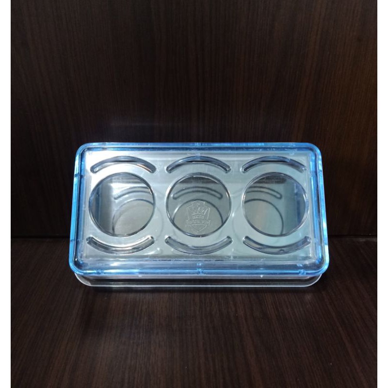 Cepuk pakan burung anti tumpah lubang 3 kandang koloni