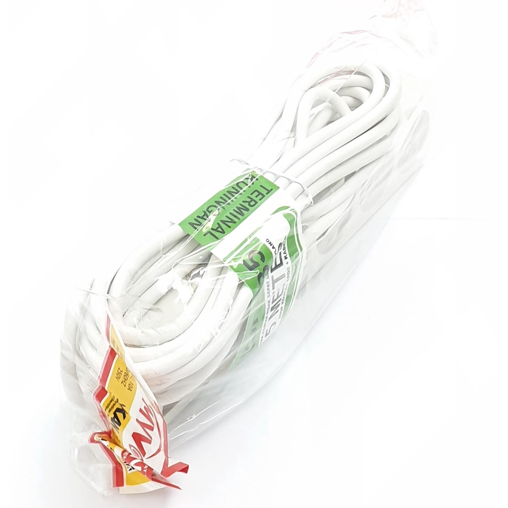 Myvo 5M 5L Stop Kontak Arde Kabel Switch 5 Meter 5 Lubang / Colokan Listrik