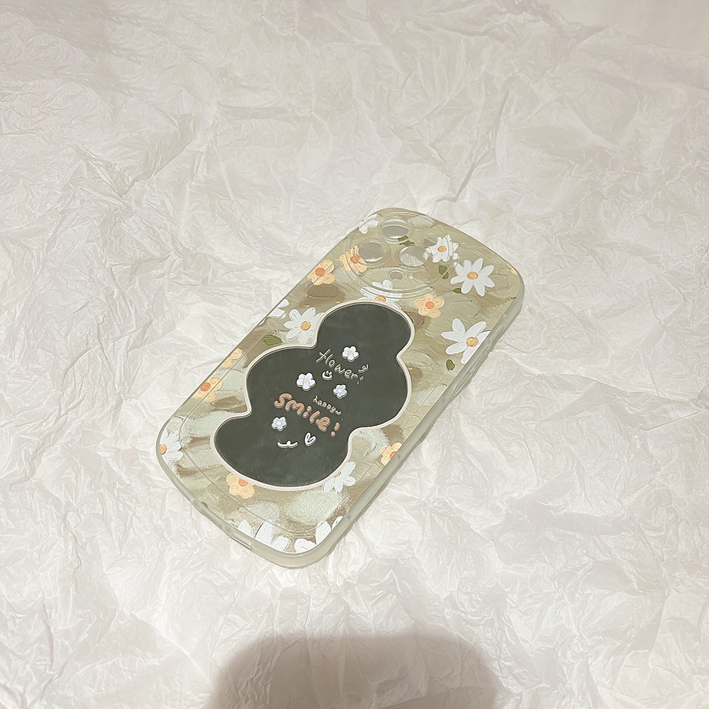 Case Pelindung Penuh Motif Lukisan Minyak Bunga Aster Untuk iPhone 11 12 13 14 PLUS PRO MAX