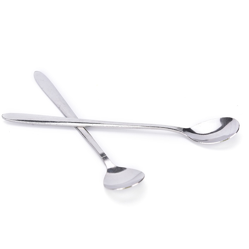 {LUCKID}16cm Long Handle Stainless Steel Tea Coffee Spoons Ice Cream Cutlery