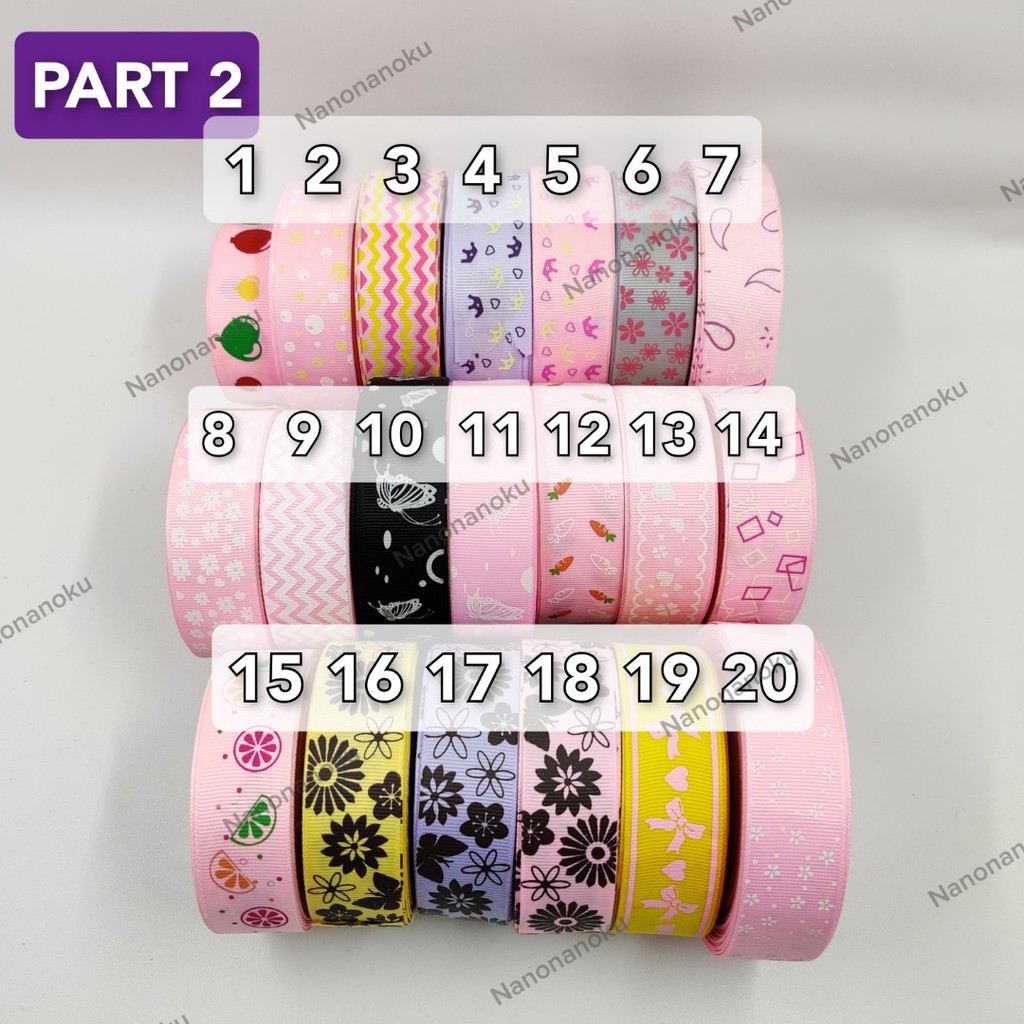 [PART 2] Pita Grossgrain 1 inch (2,5 cm) Berbagai Motif