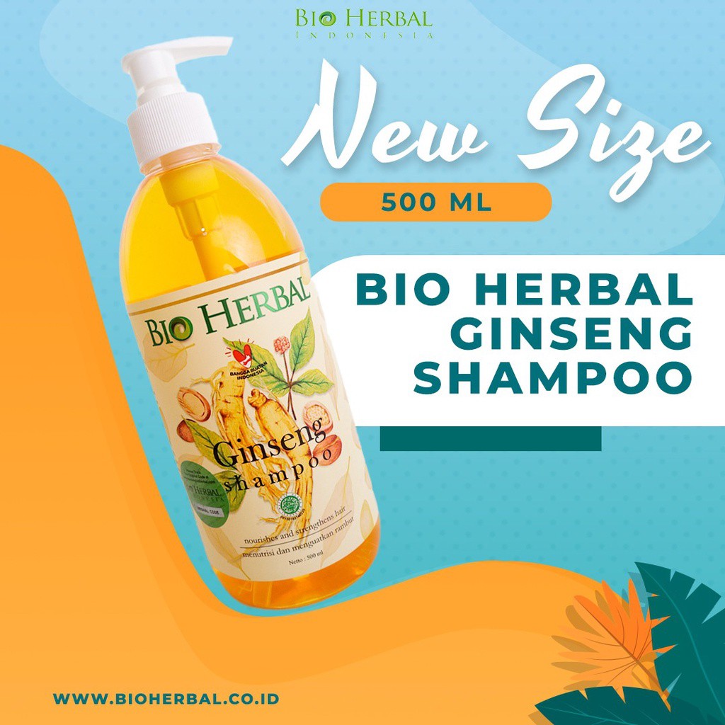New Big Size Shampo Bio Herbal Ginseng - Shampoo Rambut 500 ml BPOM
