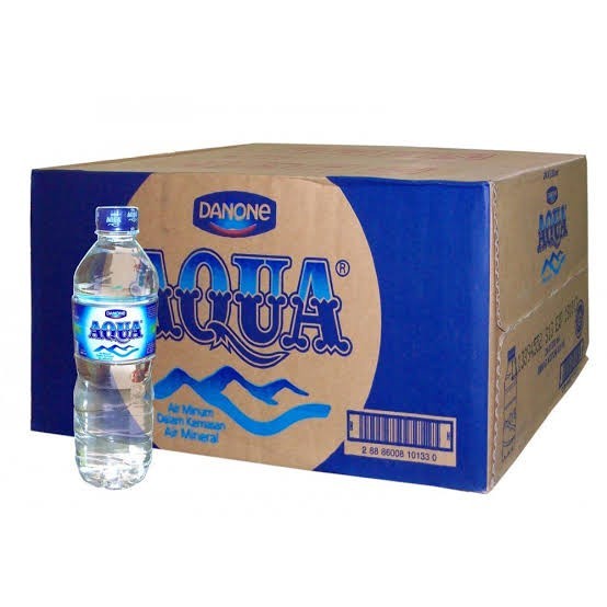 AQUA Air Mineral Botol Minum Akua 600 ml 1 Dus ( 24 PCS )