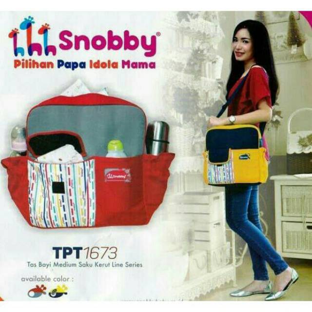 TAS PERLENGKAPAN BAYI SNOBBY BABY LINE SERIES TANGGUNG TPT 1673-TAS BAYI LINE SERIES UKURAN 33X33 CM