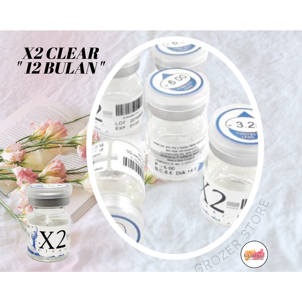 SOFTLENS X2 CLEAR 12 MONTHS  - 5.00 SD - 10.00 ( HARGA PERBOTOL | 1 LENS | SEPASANG WAJIB BELI 2 BOTOL ))