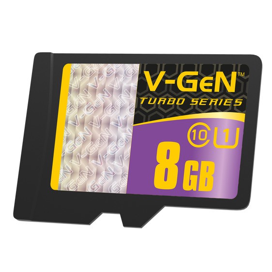 V-Gen 8Gb MicroSD Class 10 Up to 100MBps Turbo Series