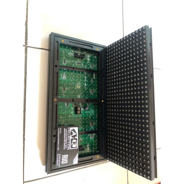 LED PANEL RUNNING TEXT P10 DIP MERAH-HIJAU-PUTIH OUTDOOR