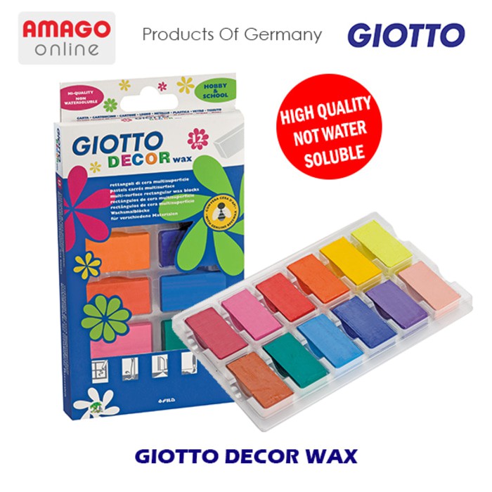 GIOTTO Decor Wax - Crayon Block 12 Colors Blok Lilin Krayon 12 warna - 442000