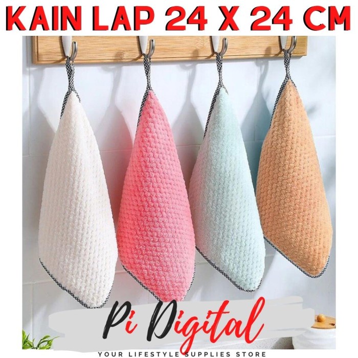 Handuk Dapur Serbaguna Kain Lap Anti Panas Ukuran 24 x 24 cm Ada Tali