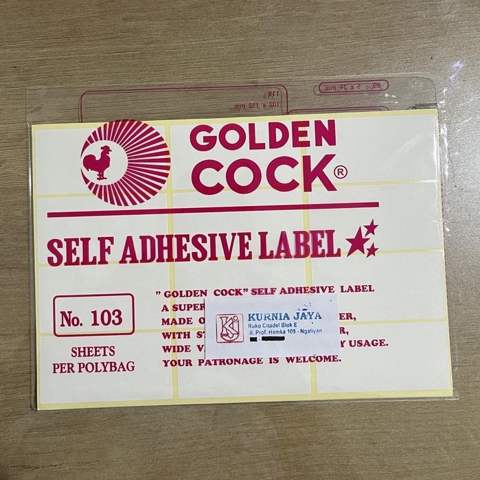 

GOLDEN COCK Label No. 103 - Self Adhesive Label 103 - Sticker