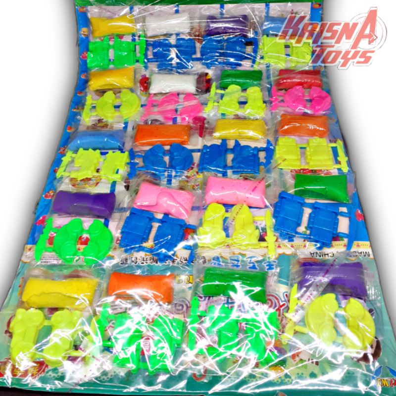 MAINAN ANAK CLAY PLAYDOH CETAKAN/MAINAN SLIME BANTAL isi 20pcs/Lembar