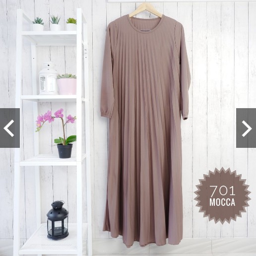 BD 701 - GAMIS PLISKET POLOS HYGET MAXY MURAH XL MUSLIMAH GROSIR WARNA REMPEL PLEATED MAXI DRESS