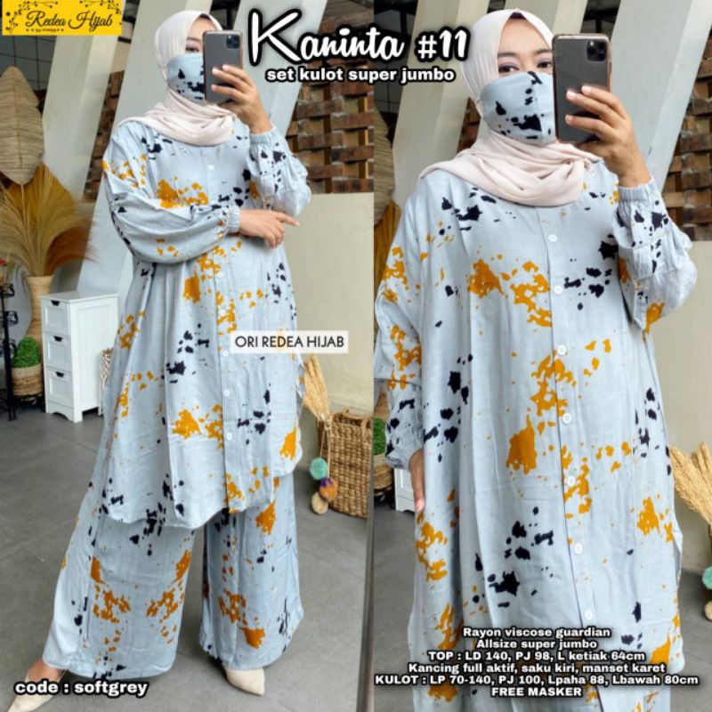 SETELAN SUPER JUMBO KANINTA #11 ORI by REDEA HIJAB ONE SET BAJU CELANA SET BIG SIZ SET JUMBO LD140