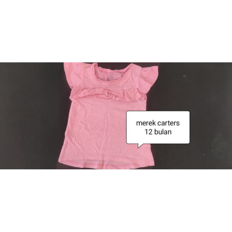 Kaos anak carters pink baju branded perempuan second preloved