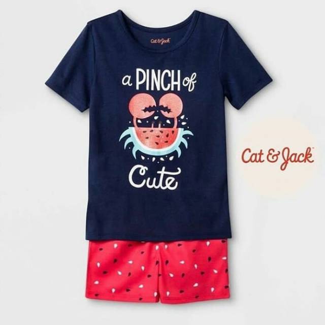 Cat&amp;jack short pajamas setelan baju anak branded murah setelan harian baju anak kaos anak murah