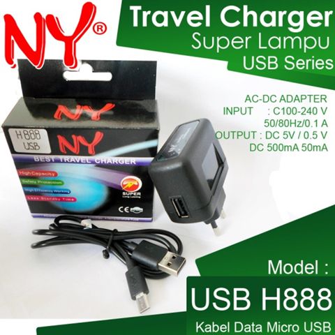 Travel Charger USB NY Type K-Touch H888 (Super Charger Lampu)