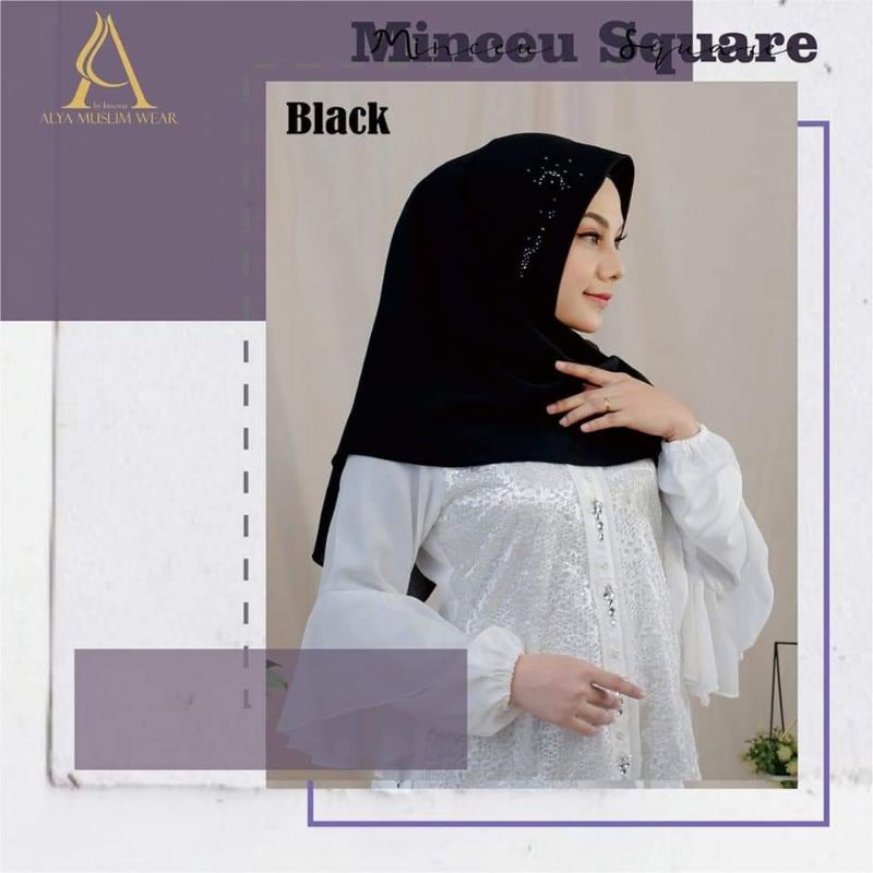 Jilbab Segiempat Polos Diamond Exclusive Payet Premium Minceu Square Alya Muslim Wear Hijab Branded 