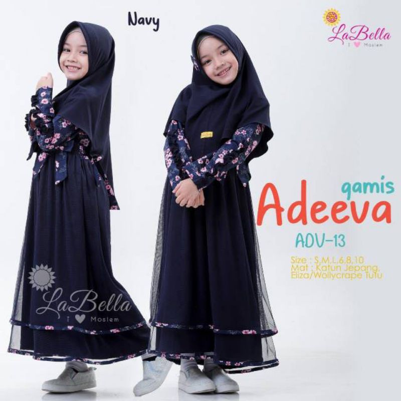 Gamis Adeeva Labella Navy, Gamis Labella