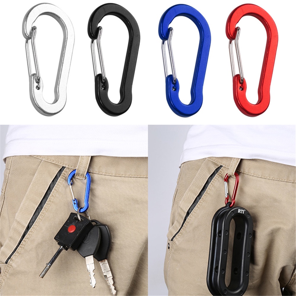 5 Pcs Aluminium Alloy Hoist Desain Gunung Tas Kunci Gesper Berkemah Di Luar Ruangan Gesper Gantung