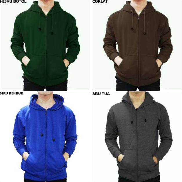 JAKET HOODIE ZIPPER POLOS HITAM PRIA WANITA POLOS BAPAK ANAK JEANS LEVIS