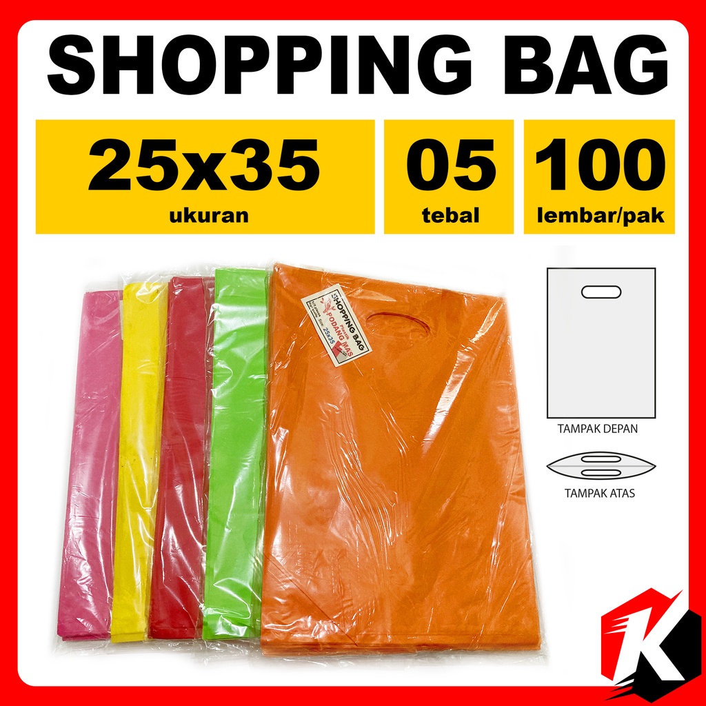 

Kantong belanja shopping bag 25 x 35 isi 100 lembar