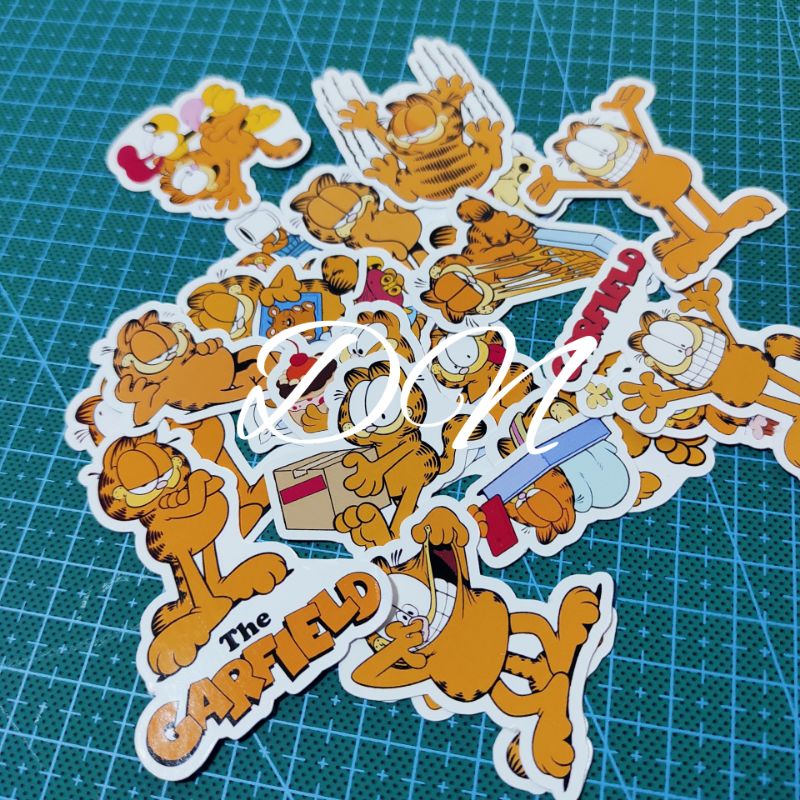 

isi 20 pcs stiker garfield karakter kartun anak sticker kucing aksesoris kertas glossy