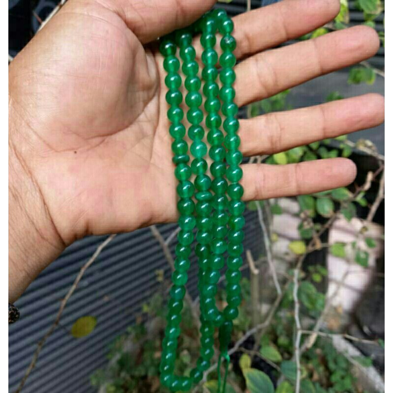 Tasbih batu giok hijau asli 9mm 99 butir tasbih giok original