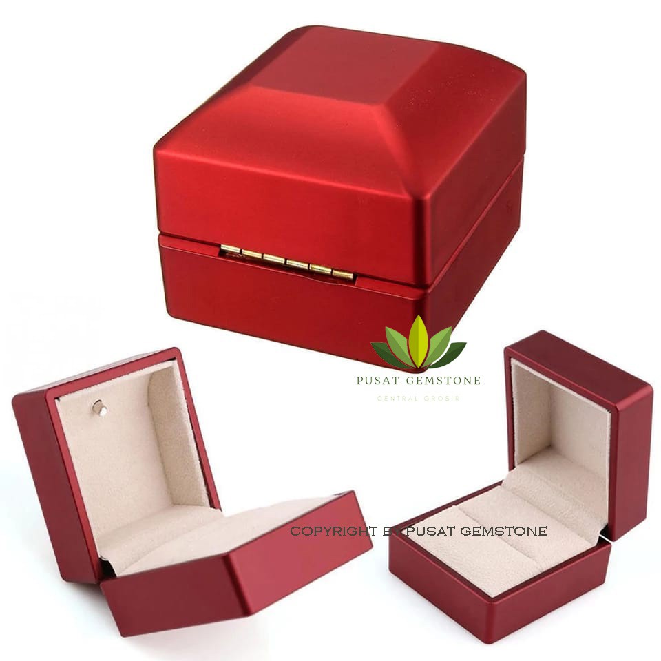 Kotak Cincin Mewah Kulit Perhiasan Kotak dengan LED Light