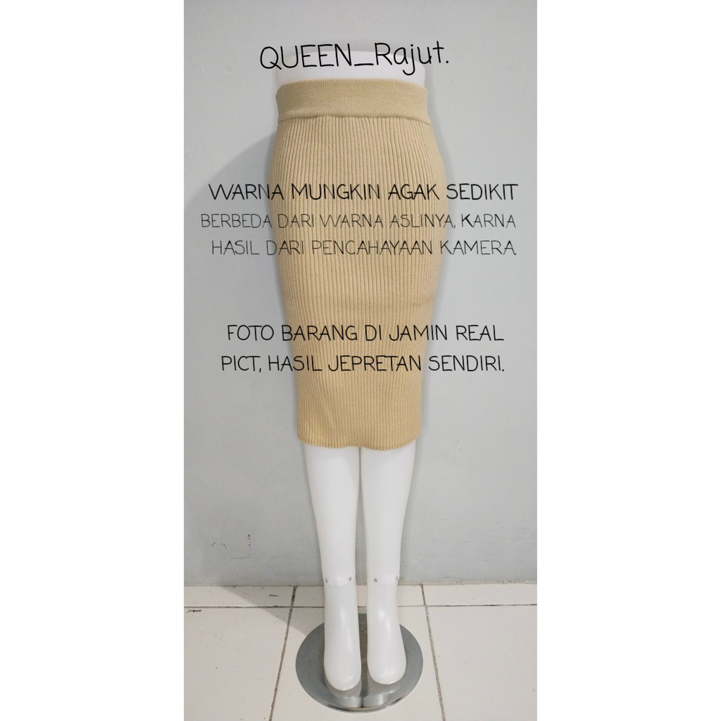 ROK SPAN RAJUT PENDEK 61-63CM PREMIUM