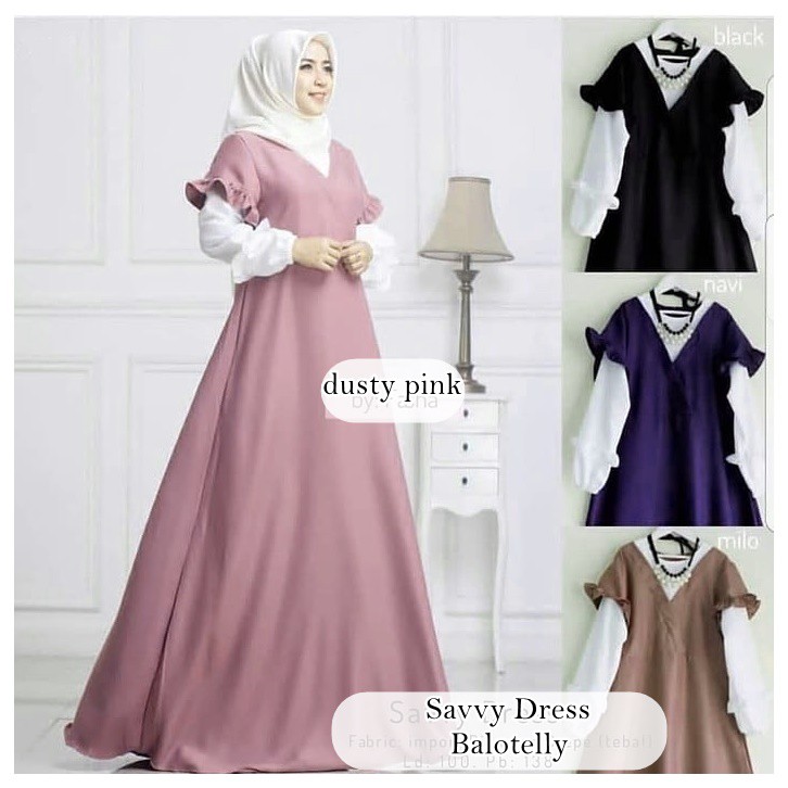 [COD] Savvy Dress Balotelly Ns Fc Najibah Gamis Syar'i Asdf Abu Muslim Modis Modern