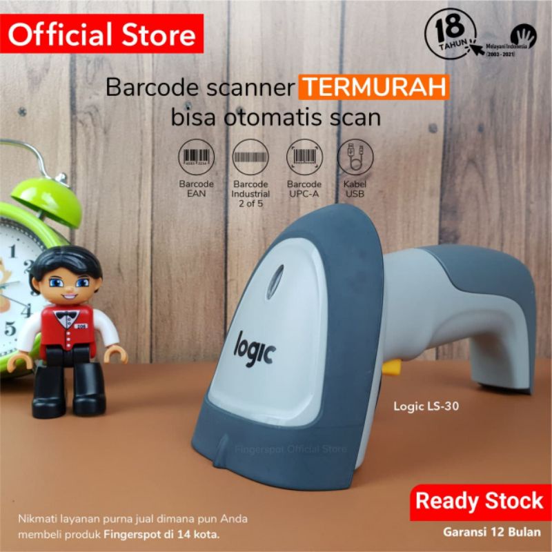 Barcode Scanner Logic LS 30 barcode scanner logic ls 30 bisa auto scan logic ls30 barcode scanner akurat bergaransi