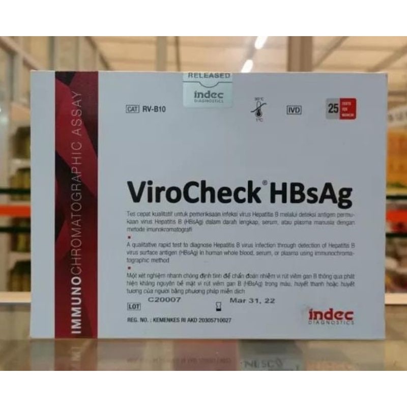 virocheck Hepatitis check video HBsAg 25pcs Akd