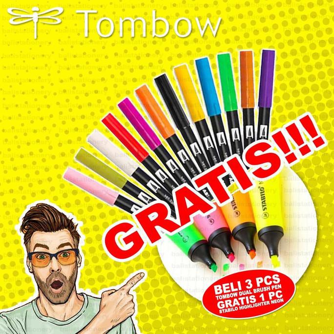 

Hanya Disini] Gratis ! Tombow Dual Brush Pen 3 Pcs Bonus Higlighter Stabilo Neon 1 P