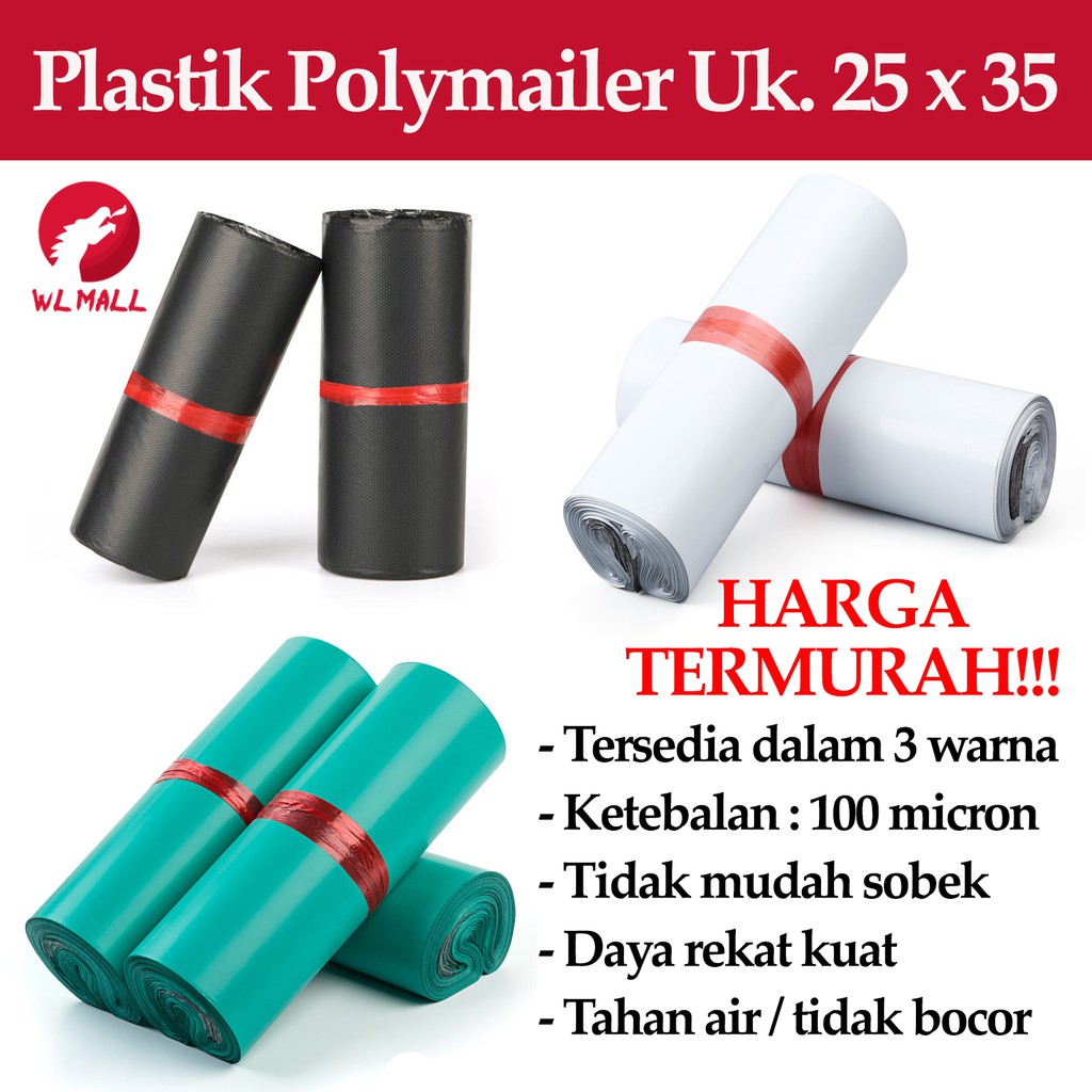 

[Uk. 25x35] Amplop Plastik Kantong Packing Olshop Polymailer