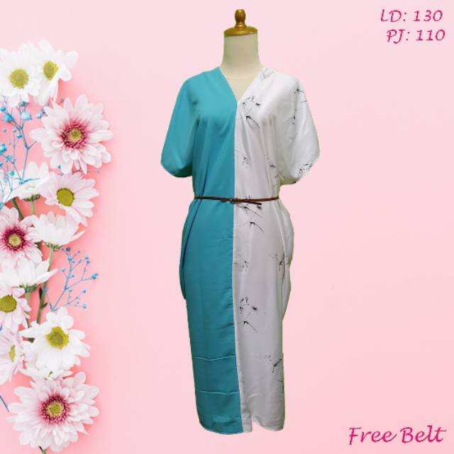 Kaftan Wanita Muslim Gamis Panjang Motif