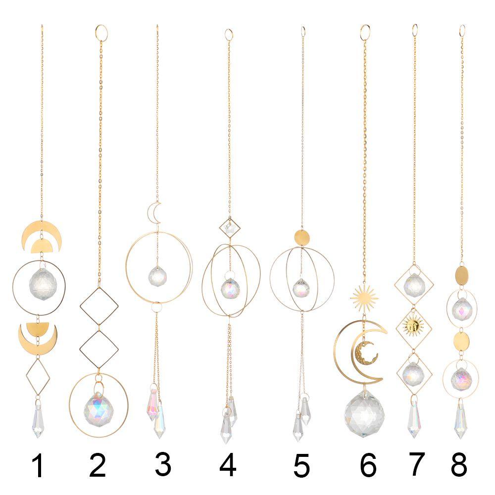 Populer Kristal Suncatcher Cakra Teras Kantor Taman Liontin Gantung Prisma Ornamen