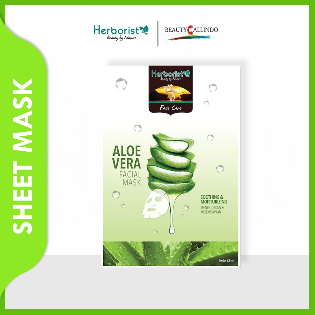 Herborist Aloe Vera Facial Mask Masker Wajah 23ml