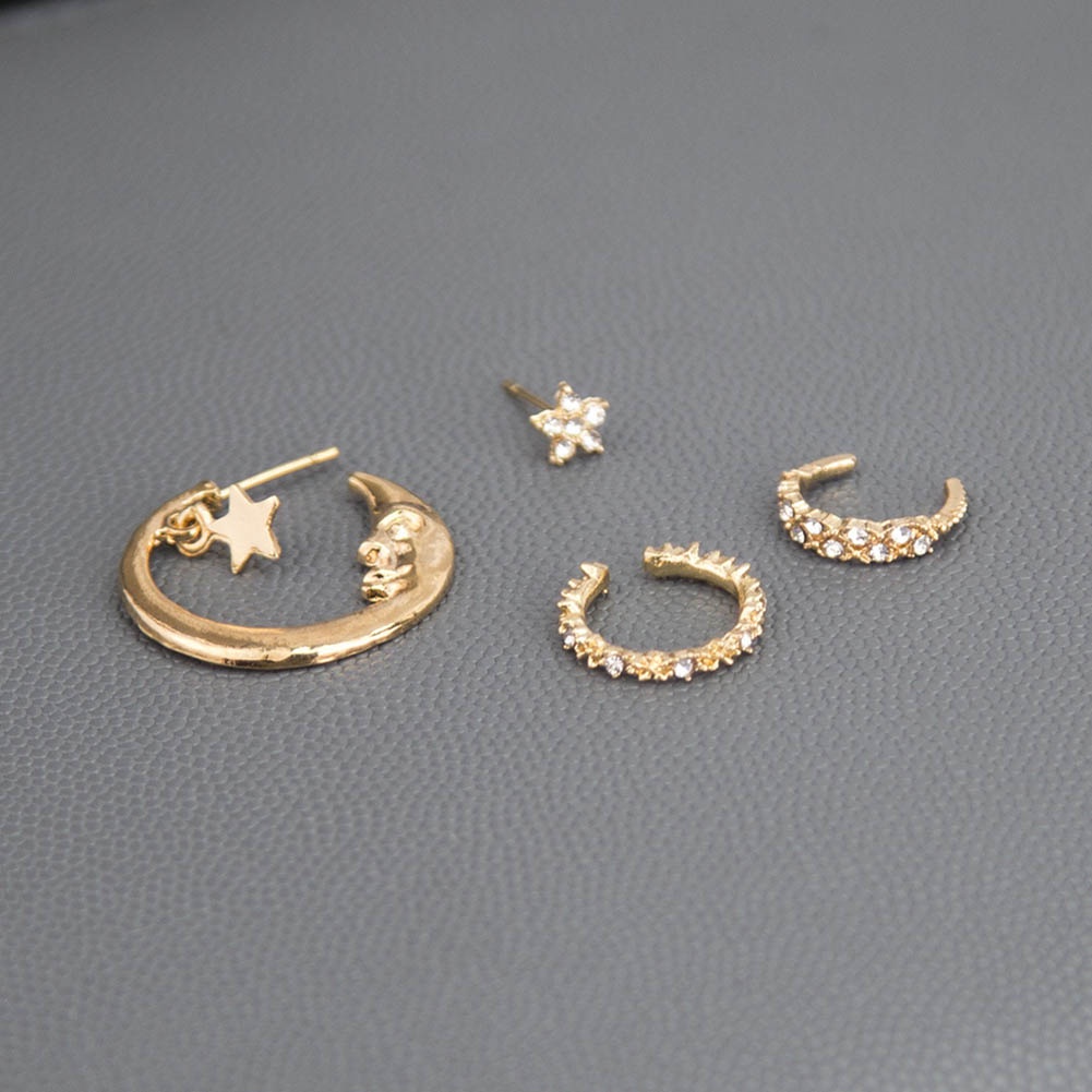 Hu Hu Hu Hu Hu Alat Bantu Pasang Kacamata♡ 1 / 4pcs Anting Tusuk Model Rantai Mutiara Imitasi Untuk Wanita